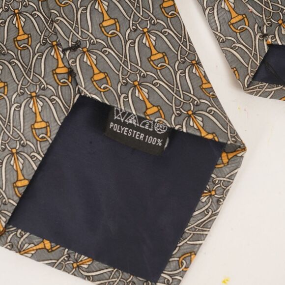 Versace Grey Classic Horsebit Reapeating Pattern Tie - Picture 4 of 6